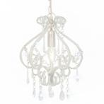 Witte Plafondlamp met Kristallen | Retourdeal | Stijlvol, Huis en Inrichting, Lampen | Plafondlampen, Ophalen of Verzenden, Nieuw