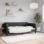 vidaXL Slaapbank 90x200 cm stof zwart, Huis en Inrichting, 90 cm, Eenpersoons, Verzenden, Zwart