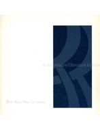 1992 ROLLS ROYCE PROGRAMMA BROCHURE FRANS, Nieuw, Author
