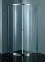 Douchecabine 80 x 80 x 185 cm kwart rond chroom met helder, Ophalen of Verzenden, Nieuw, Chroom, Bad