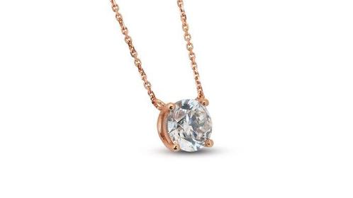 Ketting met hanger - 18 karaat Roségoud - 1.50ct. tw., Sieraden, Tassen en Uiterlijk, Antieke sieraden