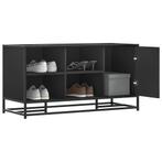 vidaXL Schoenenbank 100x40x53,5 cm bewerkt hout en metaal, Huis en Inrichting, Banken | Voetenbanken en Poefen, Verzenden, Nieuw