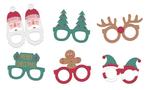 Kerst Brillen Papier 6st, Hobby en Vrije tijd, Verzenden, Nieuw