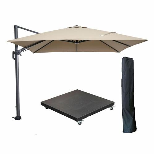 Garden Impressions Hawaii zweefparasol 300x300 cm carbon, Tuin en Terras, Partytenten, Verzenden