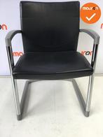 Kembo Thema - Stoel - Zwart leer met chroom/grijs onderstel, Vergader- of Presentatieruimte, Ophalen of Verzenden, Gebruikt, Stoel