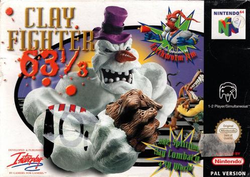 N64 Clay Fighter 63 1/3 (In doos), Spelcomputers en Games, Games | Nintendo 64, Zo goed als nieuw, Verzenden