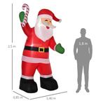 Opblaasbare Kerstman Met Zuurstok, 250 Cm, Met LED, Blower,, Diversen, Kerst, Verzenden, Nieuw