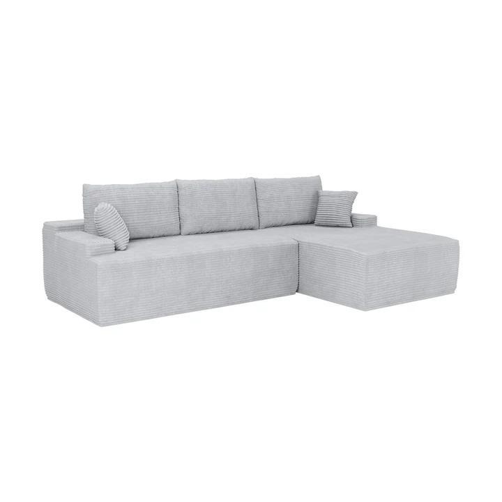 Coredo Bank - Corduroy bekleding - Rechts - Lichtgrijs, Huis en Inrichting, Banken | Bankstellen, Nieuw, Verzenden