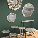 Bijzettafel - Livion Rana - Rond - 41cm - Zwart/Zilver -, Huis en Inrichting, Tafels | Eettafels, Ophalen of Verzenden, Nieuw