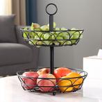 Decopatent - 2-laags Ronde Fruit etagere - Fruitschaal Rond, Huis en Inrichting, Woonaccessoires | Schalen en Manden, Verzenden