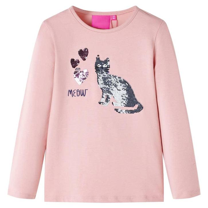 vidaXL Kindershirt met lange mouwen 128 lichtroze, Kinderen en Baby's, Kinderkleding | Overige, Nieuw, Verzenden