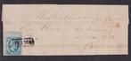Nederland 1852 - Extreem brede zegel op brief uit Tadema, Gestempeld