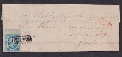 Nederland 1852 - Extreem brede zegel op brief uit Tadema, Postzegels en Munten, Postzegels | Nederland