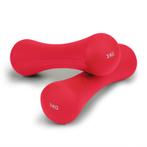 Stijlvolle Donkerroze Dumbells 6kg - 2x 3kg Neopreen - Pe..., Ophalen of Verzenden, Nieuw