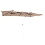 Tweedekans | Dubbele parasol - 426 x 265 cm - rechthoekige -, Tuin en Terras, Ophalen of Verzenden, Zo goed als nieuw