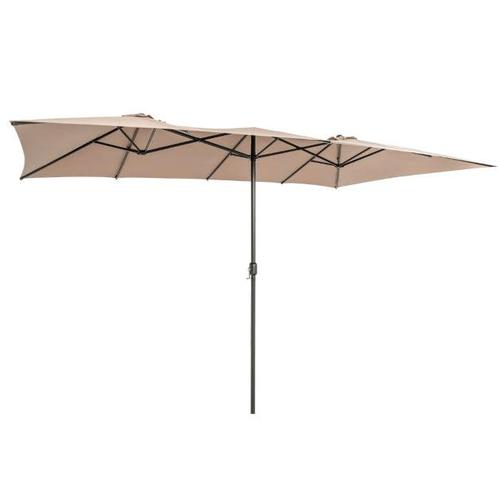 Tweedekans | Dubbele parasol - 426 x 265 cm - rechthoekige -, Tuin en Terras, Zonneschermen, Zo goed als nieuw, Ophalen of Verzenden