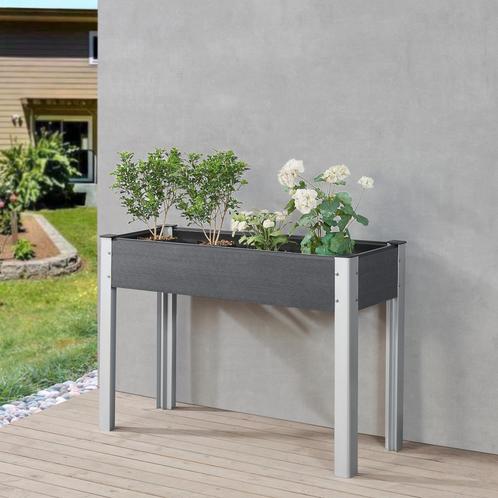 [en.casa] Kweektafel Beverwijk plantenbak 100x40x75 cm donke, Tuin en Terras, Kassen, Nieuw, Verzenden