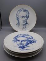 Meissen - Bord (4) - Portraits of famous Germans - Porselein, Antiek en Kunst