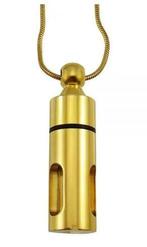 Assieraad, ashanger buis goud as zichtbaar glas, Sieraden, Tassen en Uiterlijk, Kettinghangers, Nieuw, Goud, Overige materialen