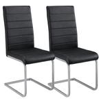 2 Eetkamerstoelen / stoel - Vegas - Kunstleer - Zwart, Huis en Inrichting, Stoelen, Verzenden, Nieuw