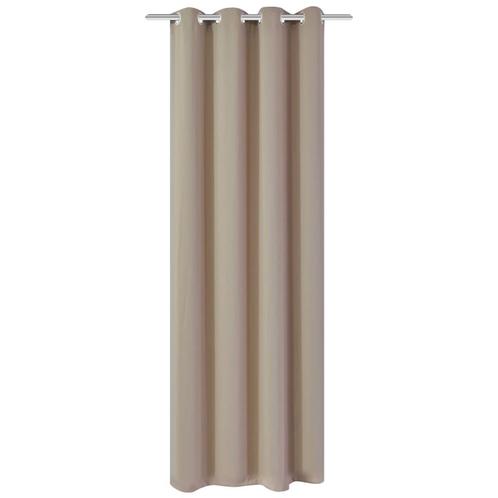 vidaXL Gordijn met metalen ringen verduisterend 270x245, Huis en Inrichting, Stoffering | Gordijnen en Lamellen, Crème, Nieuw
