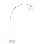 Moderne booglamp messing met witte kap - Arc Basic, Huis en Inrichting, Lampen | Vloerlampen, Nieuw, Overige materialen, Modern