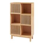 Boekenkast Ypäjä schap 126x76x32,5 cm bamboe naturel [en.cas, Huis en Inrichting, Kasten | Boekenkasten, Verzenden, Nieuw