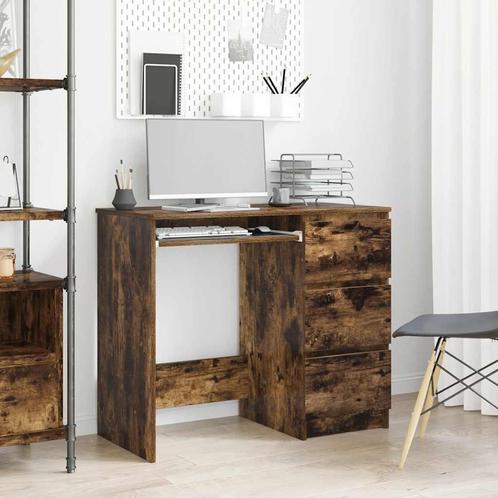 vidaXL Bureau 90x45x76 cm bewerkt hout gerookt eikenkleurig, Huis en Inrichting, Bureaus, Nieuw, Verzenden
