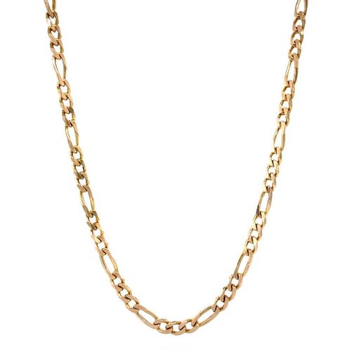 Gouden figaro collier 45.5 cm 14 karaat, Sieraden, Tassen en Uiterlijk, Kettingen, Goud, Zo goed als nieuw, Goud, Verzenden