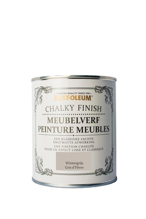 Rust oleum chalky finish meubelverf 750 ml, wintergrijs,, Doe-het-zelf en Verbouw, Verf, Beits en Lak, Nieuw, Verzenden