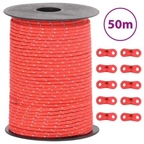 vidaXL Tentscheerlijn met reflecterende strips en spanners, Caravans en Kamperen, Tentaccessoires, Nieuw, Verzenden