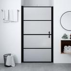 vidaXL Douchedeur mat 91x195 cm gehard glas zwart, Doe-het-zelf en Verbouw, Sanitair, Verzenden, Nieuw