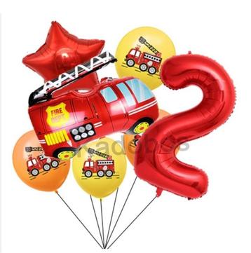 Folie ballonnen | brandweer | cijfer 2 - 4 - 5 | verjaardag