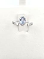 Ring - 18 karaat Witgoud - 1.16ct. tw. Aquamarijn - Diamant, Sieraden, Tassen en Uiterlijk, Ringen, Nieuw