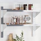 vidaXL Wandschap 2-laags 75x23,5x60 cm roestvrijstaal, Huis en Inrichting, Woonaccessoires | Wandplanken en Boekenplanken, Verzenden