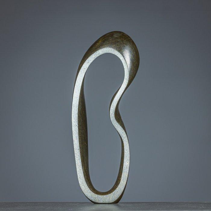 K.F. - Beeld, Spiral music - 430 mm - Serpetine steen - 2021, Antiek en Kunst, Kunst | Designobjecten