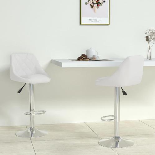 vidaXL Barstoelen 2 st kunstleer wit, Huis en Inrichting, Barkrukken, Nieuw, Verzenden