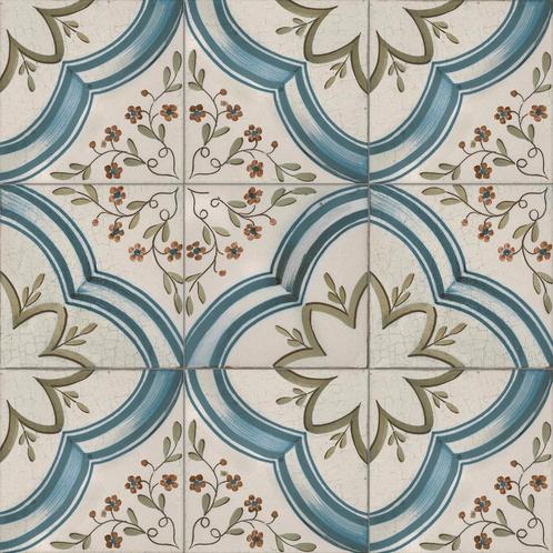 Vloertegel / wandtegel vintage almeria blauw 20x20, Doe-het-zelf en Verbouw, Tegels, Vloertegels, Nieuw, 10 m² of meer, Keramiek