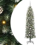 vidaXL Kunstmatige slanke kerstboom met 300 LED Groen en wit, Diversen, Kerst, Verzenden, Nieuw