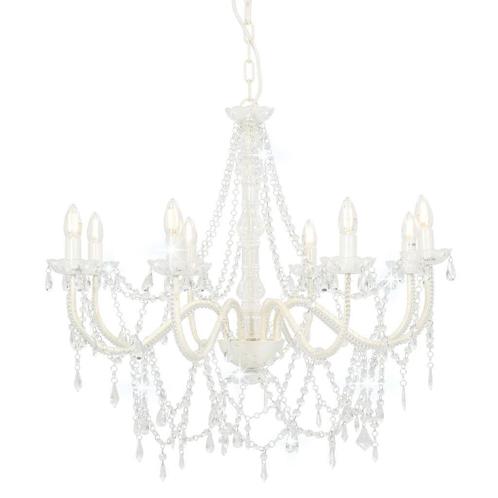 Kroonluchter Wit - 8xE14 - Retourdeal - Klassieke Sfeer! 57%, Huis en Inrichting, Lampen | Kroonluchters, Nieuw, Ophalen of Verzenden
