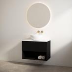 Badmeubelset Best Design Rigatti 78 cm Mat Zwart + Mat Wit, Ophalen of Verzenden, Nieuw, Bad