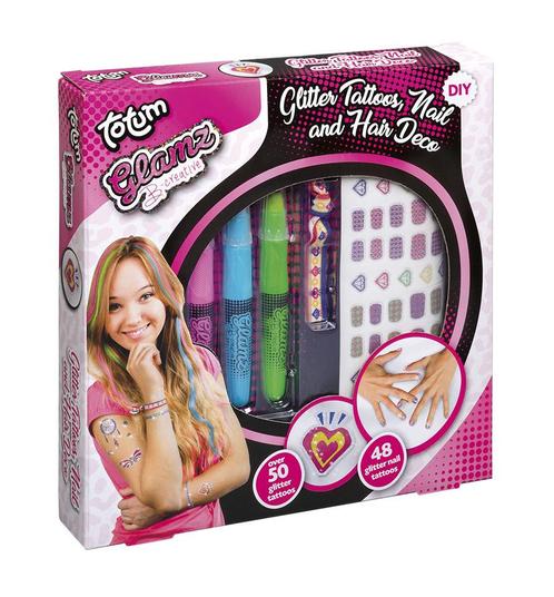 Glamz Nagel/ Tatoeagesset, Hobby en Vrije tijd, Feestartikelen, Nieuw, Verzenden