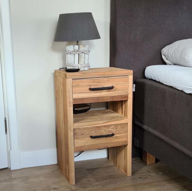 Bedkastje - nachtkastje 42x32x70cm - Naturel, Huis en Inrichting, Badkamer | Badkamermeubels, 25 tot 50 cm, Nieuw, Overige typen