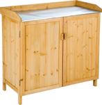 tectake - Plantentafel met Houten Onderkast | 98 x 48 x 95 c, Verzenden, Zo goed als nieuw