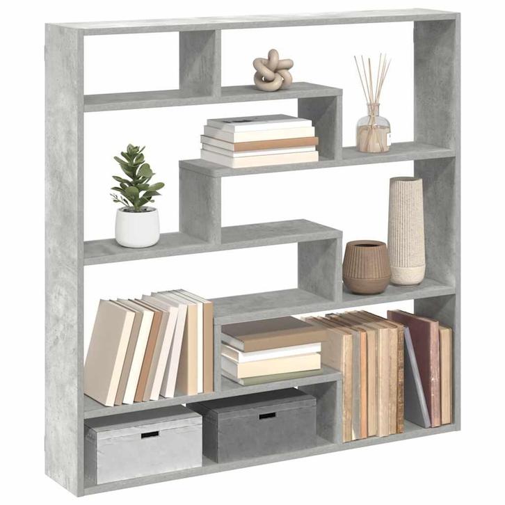 vidaXL Wandschap kubus 7 vakken bewerkt hout betongrijs, Huis en Inrichting, Woonaccessoires | Wandplanken en Boekenplanken, Nieuw