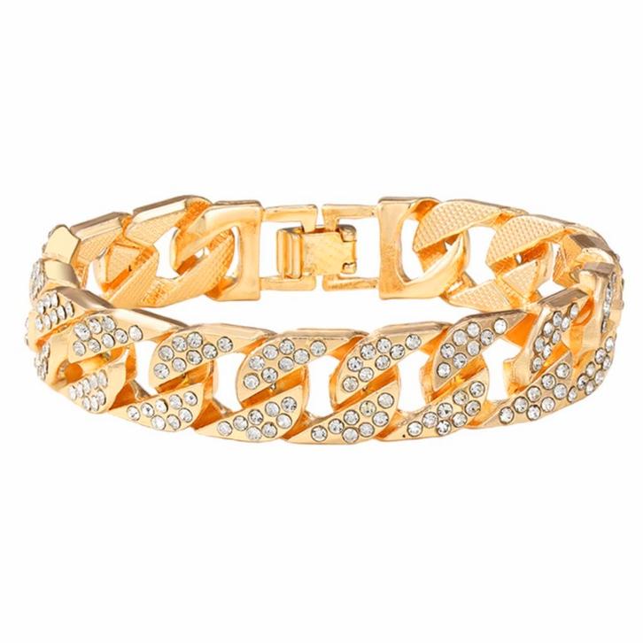 Fako Bijoux® - Iced Out Cuban Link Armband Zirkonia - 20cm -, Sieraden, Tassen en Uiterlijk, Armbanden, Verzenden