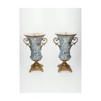 Vaas (2) - Brons, Porselein - Luxe set, Antiek en Kunst