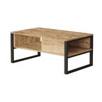 [en.casa] Salontafel Laukaa 100x60x44,5cm houtkleurig en zwa, Huis en Inrichting, Tafels | Salontafels, Verzenden, Nieuw