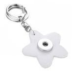 Fako Bijoux® - Sleutelhanger Voor Click Buttons - Bloem Wit, Verzenden, Nieuw