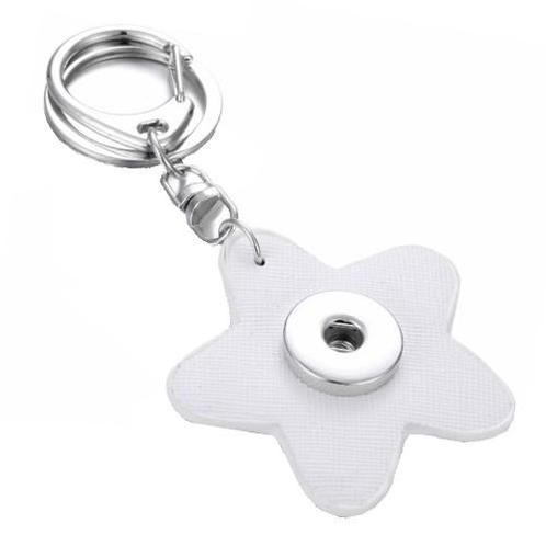 Fako Bijoux® - Sleutelhanger Voor Click Buttons - Bloem Wit, Sieraden, Tassen en Uiterlijk, Overige Accessoires, Verzenden